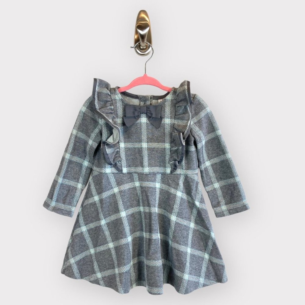 JANIE AND JACK PLAID JACQUARD DRESS